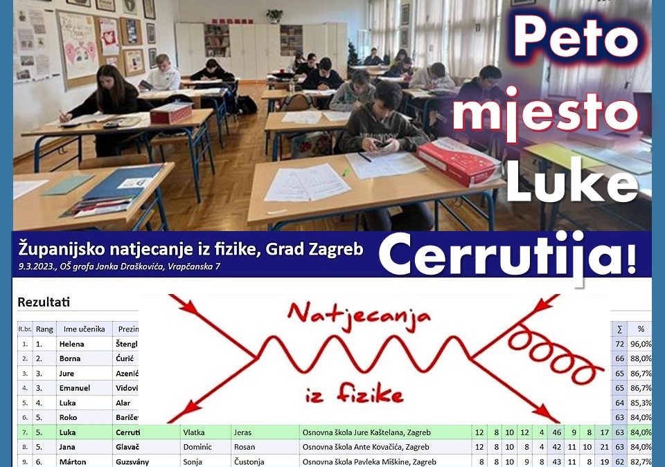 NAKON KEMIJE, USPJEŠNO I NA FIZICI!